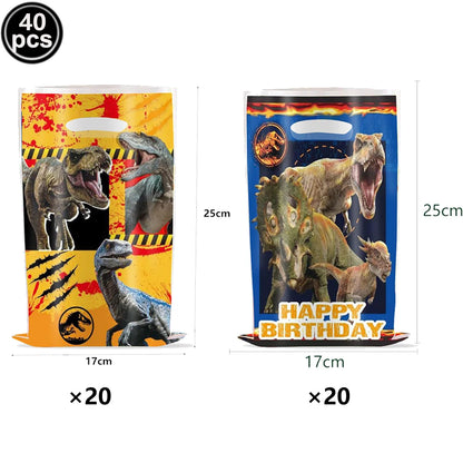 Jurassic Dinosaur Birthday Party Supplies – Dinosaur Fossil-Themed Disposable Plates, Cups & Napkins for Kids' Party Decorations