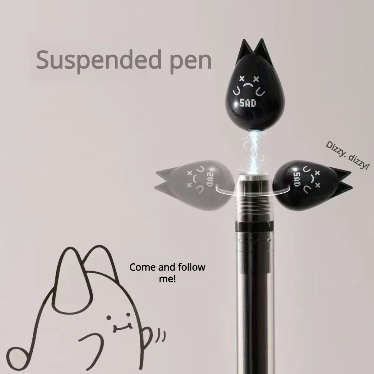 Stylo gel flottant magnétique – Stylo fidget rotatif créatif pour soulager le stress, pratiquer l'écriture pour les étudiants, l'utiliser au bureau et offrir un cadeau de papeterie unique