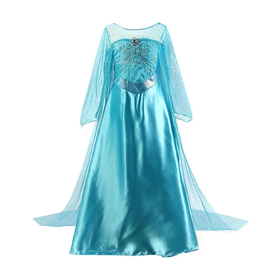 Girls’ Princess Cosplay Dress – Elsa, Anna & Rapunzel-Inspired Kids Costume for Halloween, Birthday Parties & Dress-Up Events