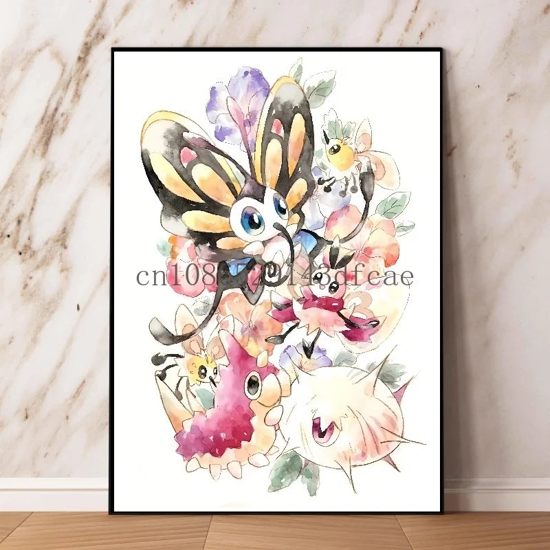 Pokémon Pikachu Canvas Wall Art – Cartoon Poster for Modern Home Living Room Decor
