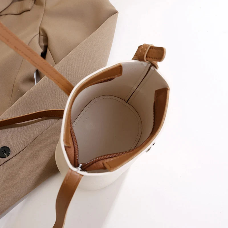 Bolso de cuero sintético suave para mujer, bandolera de gran capacidad con bolsillo para el móvil