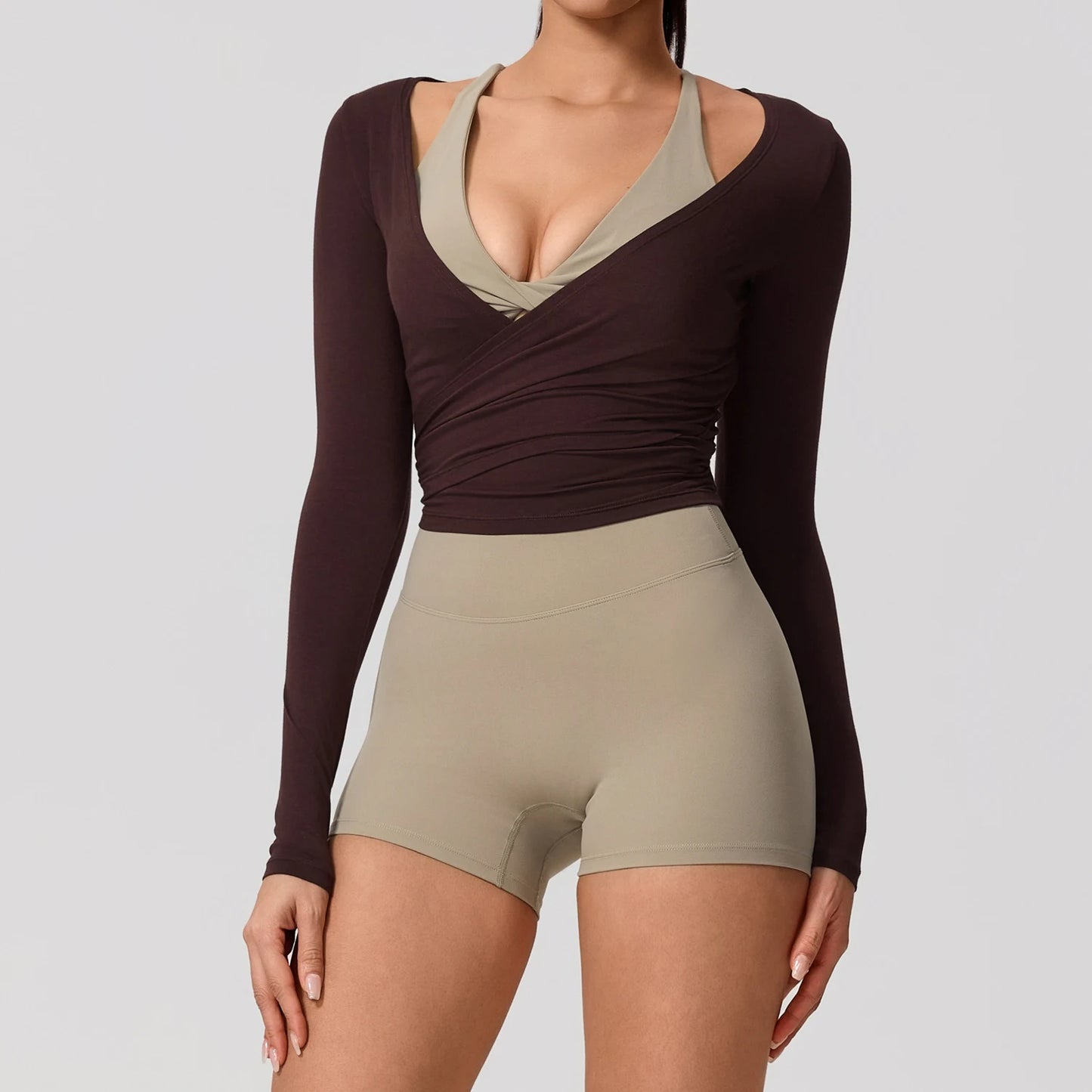 Women’s Long Sleeve Yoga Top – Quick-Dry Breathable Sportswear for Gym, Pilates, Dance & Ballet