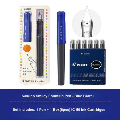 Pluma Estilográfica Pilot Kakuno – Bolígrafo de Escritura Antideslizante Fácil de Usar para Principiantes con Agarre Suave para Caligrafía, Diarios, Oficina y Colección de Papelería
