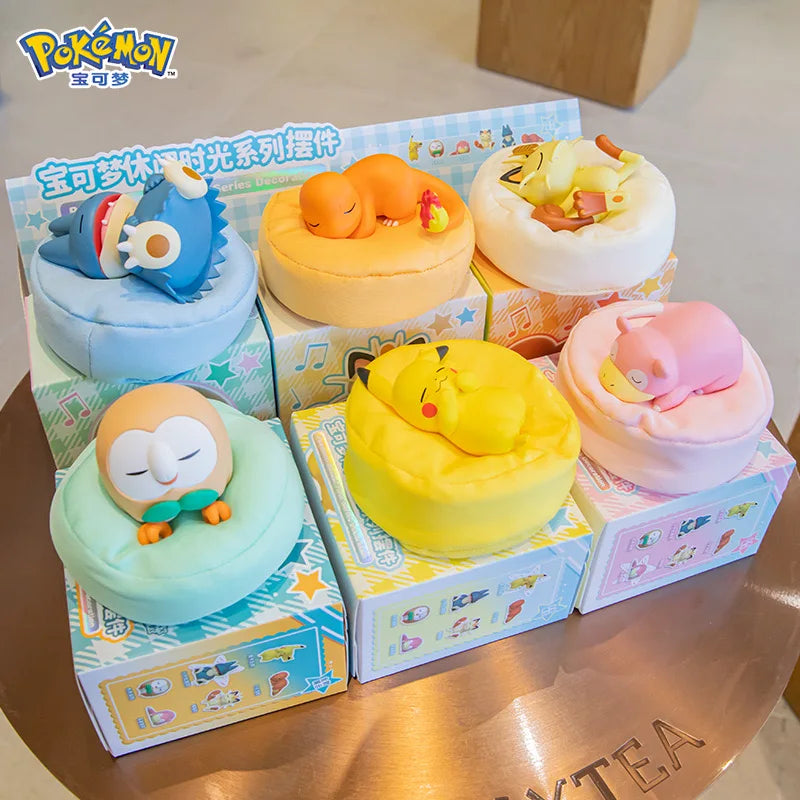 6 Styles Pokémon Pikachu Meowth Rowlet Charmander Gonbe Sleep Starry Dream Series Action Figure – Cartoon Toy Gift Model