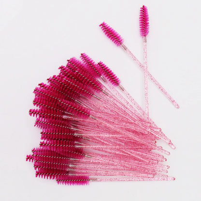 50 peines de cristal para pestañas, varitas de máscara desechables para extensiones de pestañas, aplicación de maquillaje y herramientas de belleza profesionales