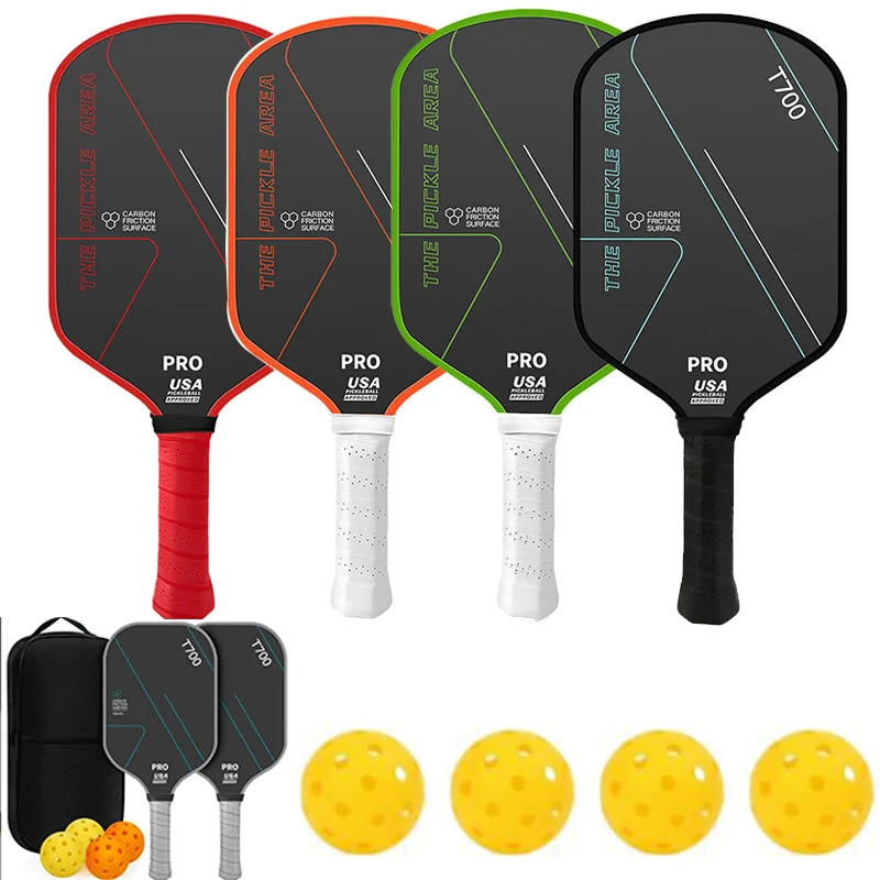T700 Carbon Fiber Pickleball Paddle – USAPA Approved Frosted Surface Racket for Outdoor Competition (1 or 2 Pack)