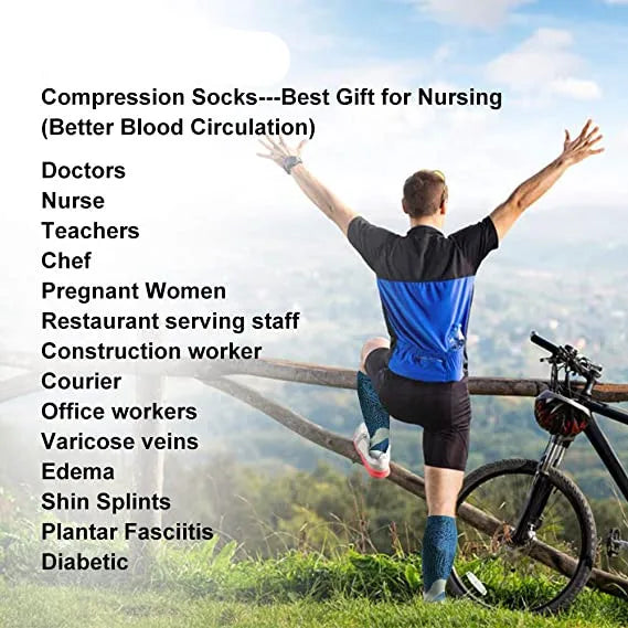 Compression Socks 20–30mmHg Knee High Support Stockings for Men & Women – Running, Cycling & Varicose Vein Relief (EU 36–50)