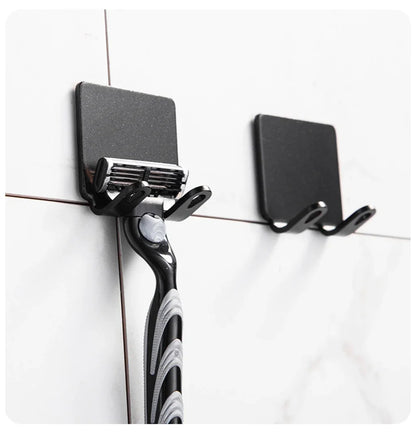 Stainless Steel Razor Holder – Wall Mounted Bathroom Shaver Storage Hook, Punch-Free Razor Rack Organizer, Men’s Shaving Accessory Shelf for Shower & Bathroom Storage