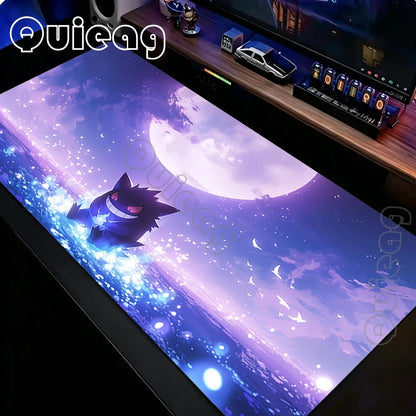 Tapis de souris Gengar Anime Gaming – Grand tapis de bureau Pokémon antidérapant pour ordinateur portable, clavier et configuration PC