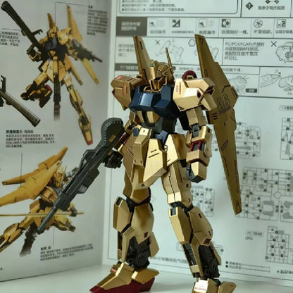 HG 1/144 Hyaku Shiki Champagne Gold Model Kit – Spray-Painted Zeta Mobile Suit Assembly Model, Collectible Mecha Display Decor & Gift