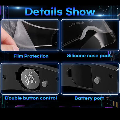 Gafas LED ciberpunk luminosas – Gafas futuristas con luz para cosplay, raves y fiestas de Halloween
