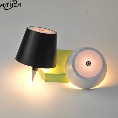 AITHEA Wireless Wine Bottle Cork Lamp – Touch Control Dimmable LED Desk Light with USB-C Charging for Home Bar Decor