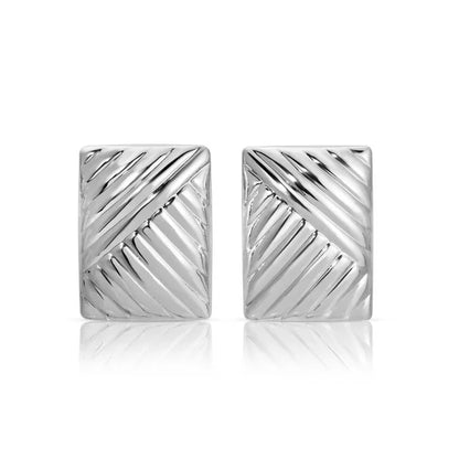 Pendientes de Moda Llamativos de Acero Inoxidable Chapado en Oro Círculo Geométrico Retorcido Vintage para Mujer