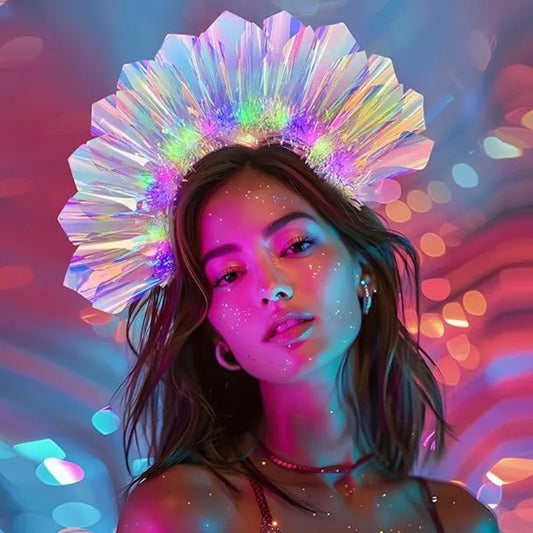 1-10PCS LED Laser Light-Up Headbands – Glowing Hair Hoop Party Accessories for Halloween, Christmas, Stage Shows & Dance Performances