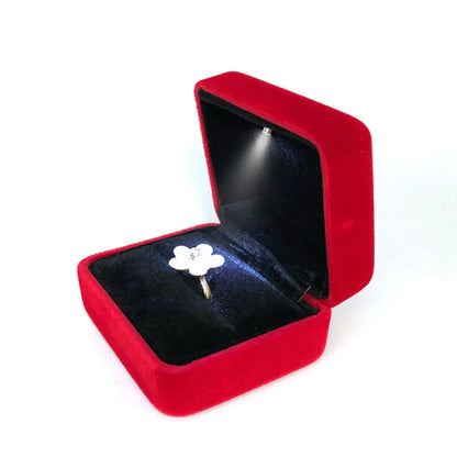 LED Velvet Jewelry Gift Box for Rings, Necklaces & Pendants – Luxury Lighted Proposal, Engagement & Wedding Display Case