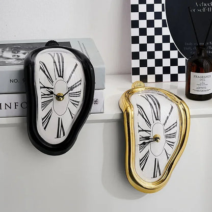 Reloj de pared creativo surrealista que se derrite – Reloj decorativo moderno distorsionado para el hogar, la oficina y la sala de estar