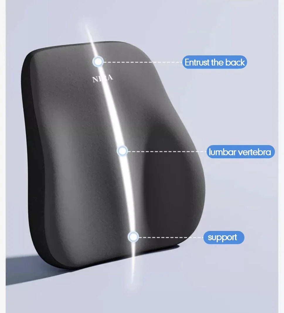 Ensemble coussin appui-tête et support lombaire en mousse à mémoire de forme pour voiture – Oreiller universel cou et dos pour un confort de conduite
