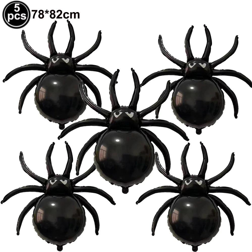 Large Halloween Standing Foil Balloons – Haunted House, Castle, Skull, Coffin & Witch Mylar Balloons for Halloween Party Decorations