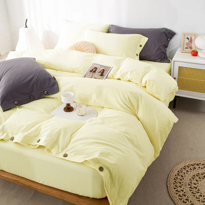 3-Piece 100% Cotton Bedding Set – Duvet Cover & Pillowcase Set for Queen & King Beds