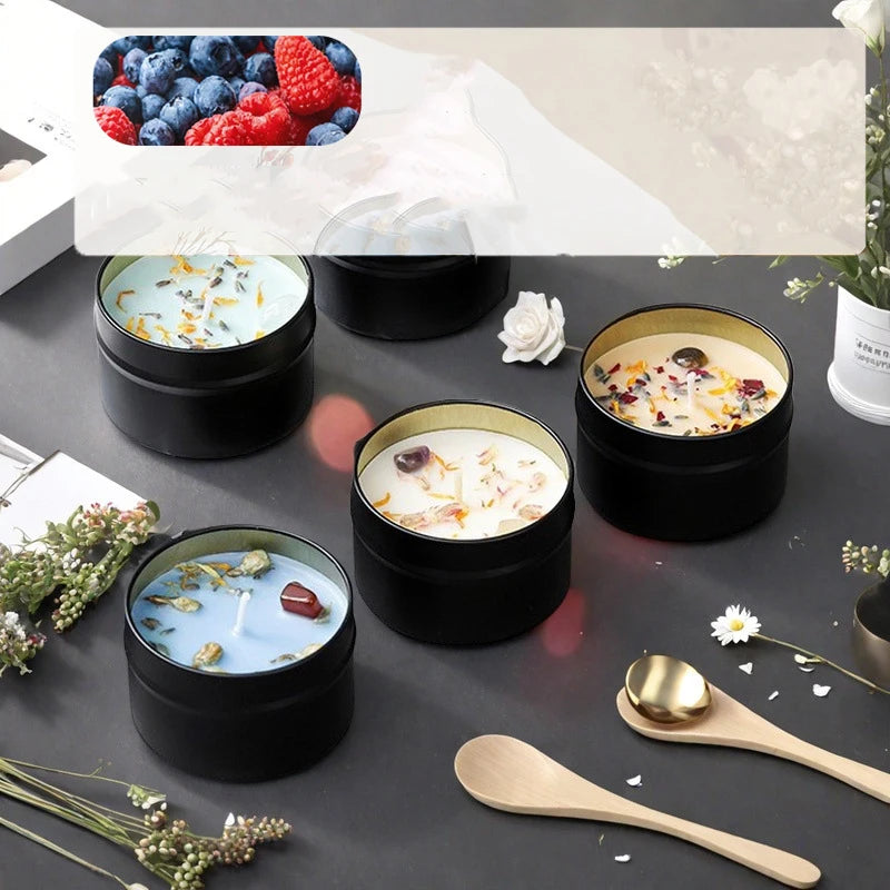 Crystal Scented Soy Wax Candles – Luxury Iron Tin Candle with Dried Floral Fragrance, Wholesale Aromatherapy Candle for Gifts & Home Decor