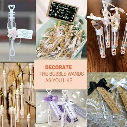 10/100PCS Heart Shape Bubble Soap Bottles – Mini Bubble Wands Wedding Favors for Guests | Birthday Party Decorations & Kids Toys