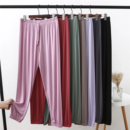 Plus Size Women's Modal Lantern Pants – Lightweight High-Waist Cuffed Casual Joggers for Summer Sports & Everyday Wear