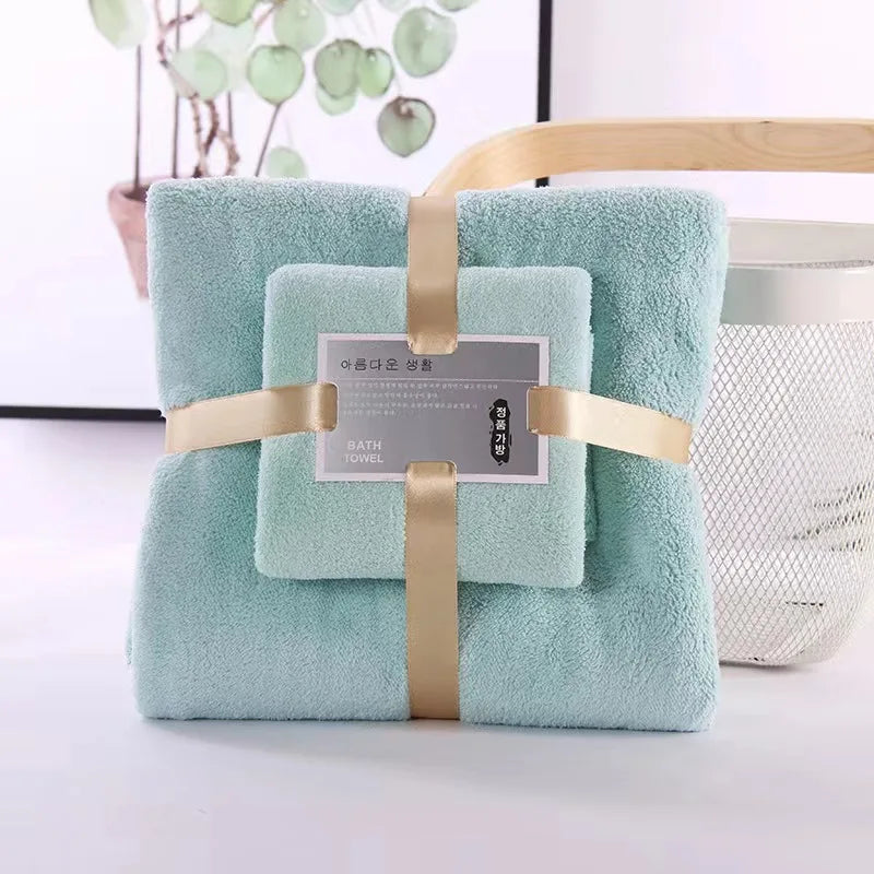 Juego de 2 toallas de baño de terciopelo coral – Súper suaves, altamente absorbentes, de secado rápido, calidad de hotel y spa de lujo para adultos, baño, hogar y viajes
