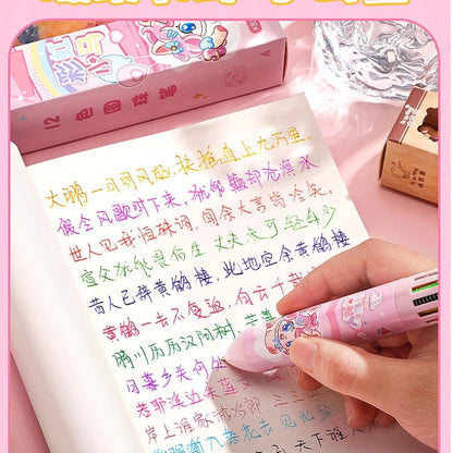 10/12-Color Kawaii Capybara Ballpoint Pen – Cute Cartoon Multicolor Writing Pen for Notes, Drawing, School Supplies & Student Gifts