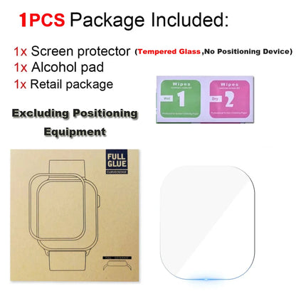 Protector de pantalla de cristal templado para Apple Watch Ultra 49 mm (Ultra 1/2/3) – Película protectora HD resistente a los arañazos con herramienta de instalación de alineación