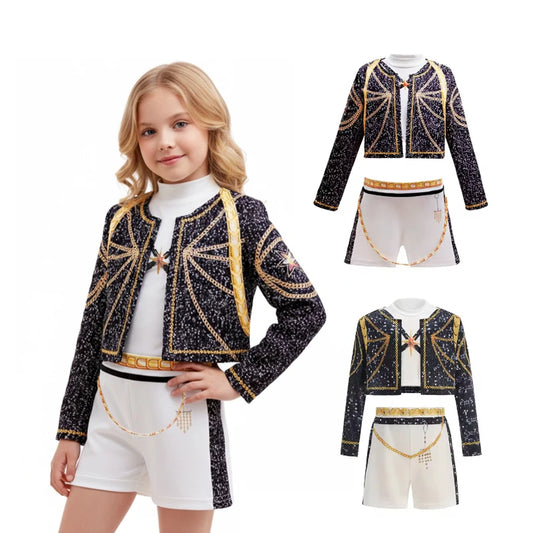 Disfraz de Cantante Cosplay para Niña – Uniforme de Moda para Actuaciones Escénicas para Niñas, Atuendo para Espectáculos y Fiestas (Primavera/Verano 2026)