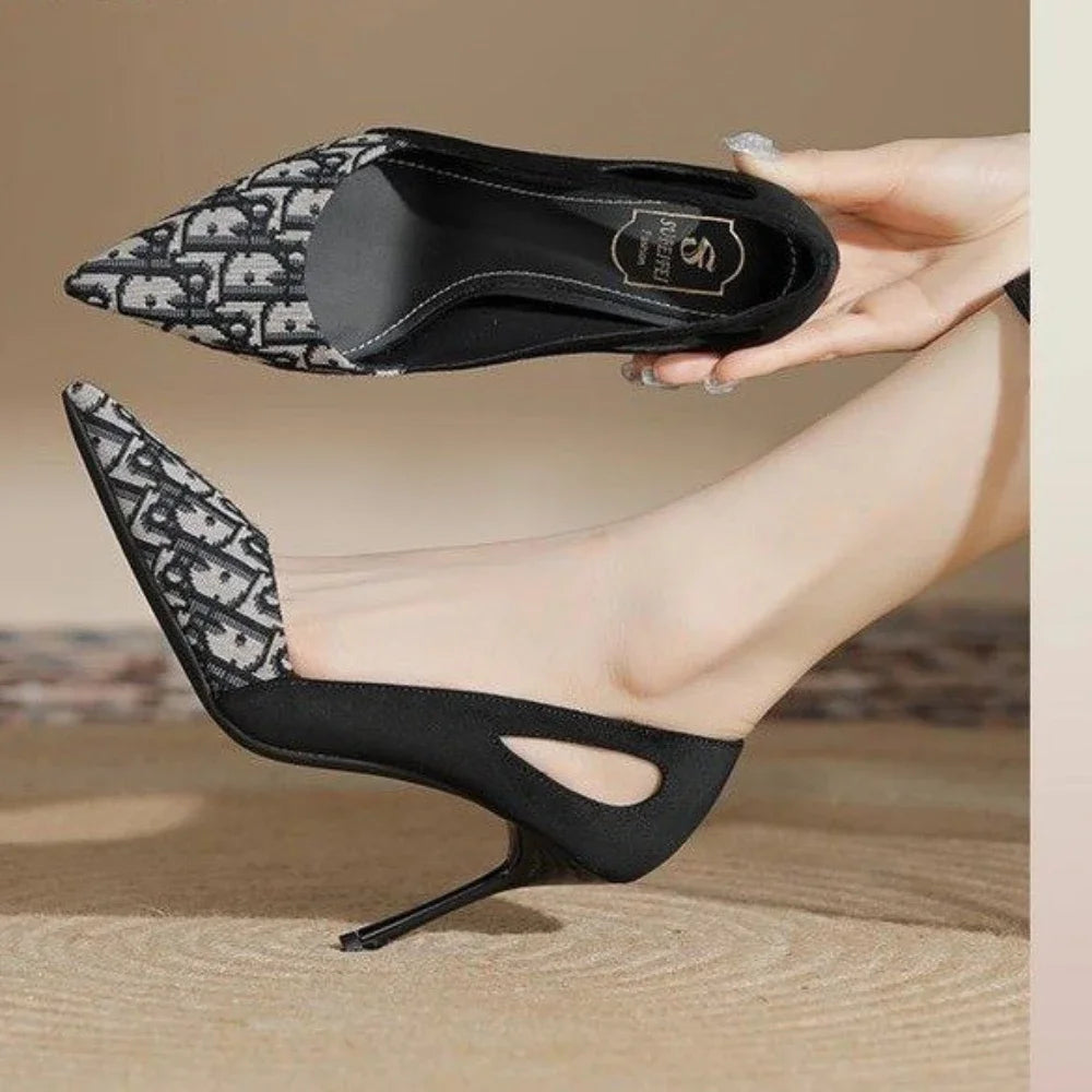 Women's Embroidered Pointed Toe High Heel Sandals Luxury Summer Dress Shoes