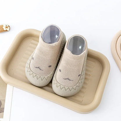 Zapatos y calcetines primeros pasos para bebés – Bonitas zapatillas de dibujos animados para bebés con suela de goma suave para niños y niñas