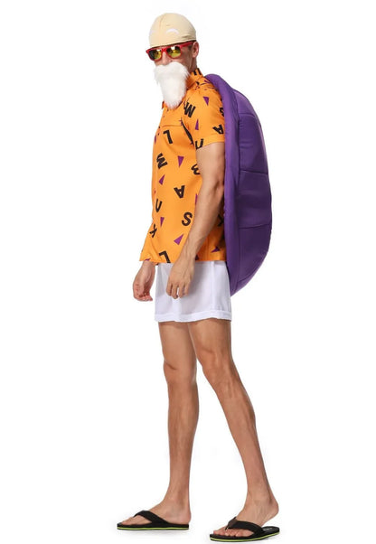 Dragon Ball Master Roshi (Kame Sennin) Cosplay Costume – Adult Men Anime Jumpsuit Outfit for Halloween, Carnival & Roleplay Events