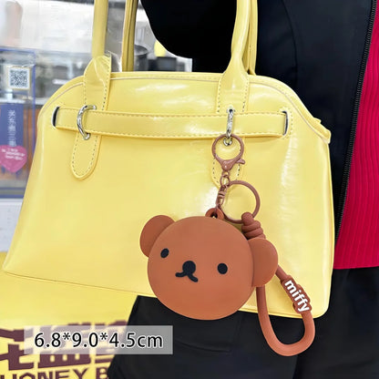 Kawaii Rabbit & Bear Silicone Coin Purse – Cute Cartoon Mini Storage Bag for Coins, Earphones & Small Accessories | Girl Gift