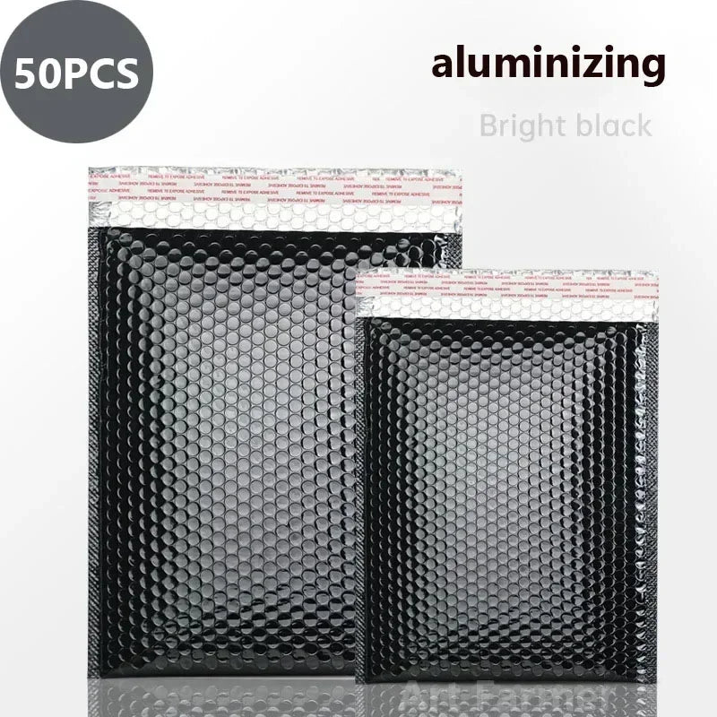 50Pcs Shipping Bags Metal Bubble Mailer Holographic Small Business Supplies Packaging Envelope Mailing Office School