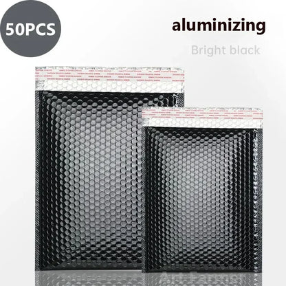 50Pcs Shipping Bags Metal Bubble Mailer Holographic Small Business Supplies Packaging Envelope Mailing Office School