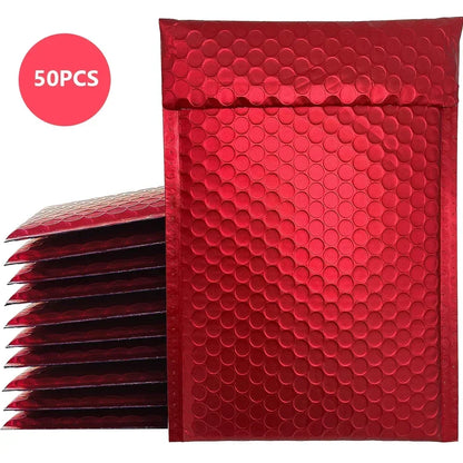 50Pcs Shipping Bags Metal Bubble Mailer Holographic Small Business Supplies Packaging Envelope Mailing Office School
