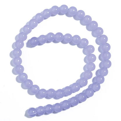 1 brin de perles de verre unies 6/8mm – Perles rondes intercalaires lâches pour la fabrication de bijoux DIY, bracelets faits main, colliers et accessoires d'artisanat