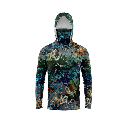 Men's Hooded Fishing Shirt – Long Sleeve UV Protection Performance Fishing Apparel for Outdoor & Angling