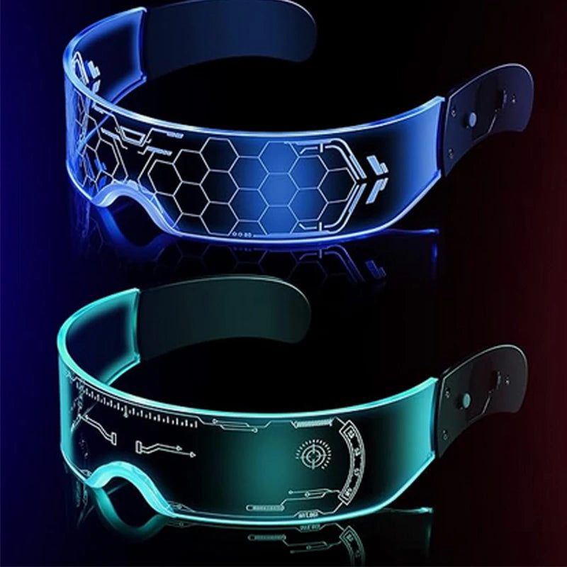 Gafas LED ciberpunk luminosas – Gafas futuristas con luz para cosplay, raves y fiestas de Halloween