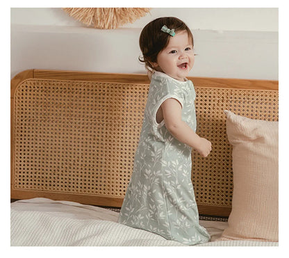Gigoteuse Bébé 100 % Coton – Doux Sac de Couchage sans Manches pour Nouveau-né avec Fermeture Éclair Bidirectionnelle pour l'Été et les Changements de Couches Faciles