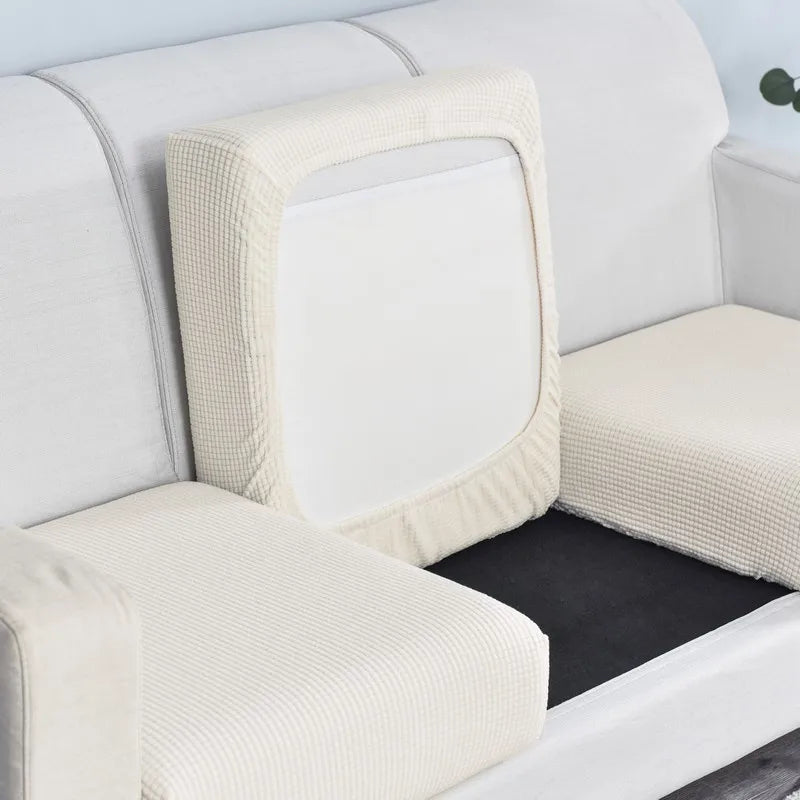 Polar Fleece Sofa Seat Cushion Cover – Stretch Furniture Protector for Pets, Kids & Living Room