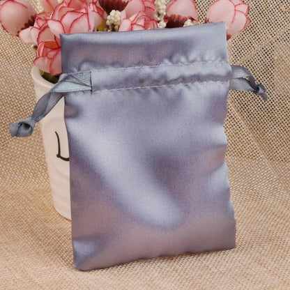 10/25/50PCS Bolsas de Regalo de Seda Satinada con Cordón para Joyas – Bolsitas de Lujo para Bodas, Fiestas, Dulces, Joyas y Empaque de Regalo