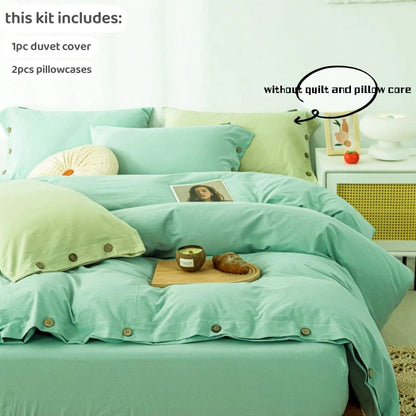 3-Piece 100% Cotton Bedding Set – Duvet Cover & Pillowcase Set for Queen & King Beds
