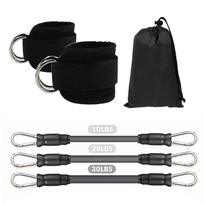 Juego de bandas de resistencia con tobilleras – Bandas elásticas de fitness con accesorios de tobillo para gimnasio, yoga, entrenamiento de fuerza y ejercicio en casa