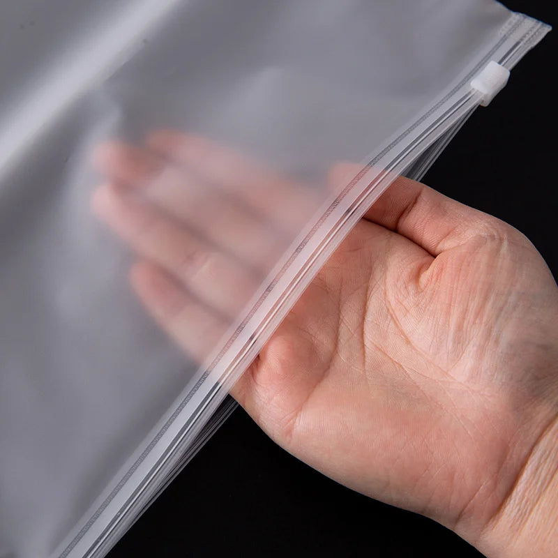 Matte Frosted Zipper Packaging Bags for Clothing, Shirts, Socks, Storage & Shipping – Reusable Plastic Pouches