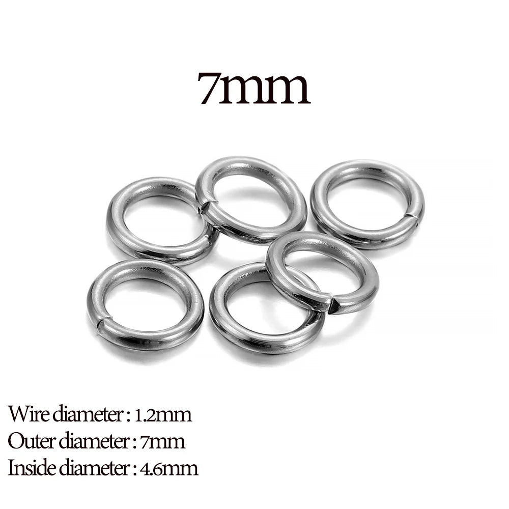 30 à 200 Anneaux de jonction fendus en acier inoxydable (3 à 25 mm) – Connecteurs à boucle ouverte pour la fabrication de bijoux, bracelets, colliers et loisirs créatifs
