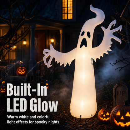 Large Inflatable Halloween Ghost Decoration – Standing PVC Ghost Yard Prop for Outdoor Lawn, Garden, Halloween Parties & Spooky Displays
