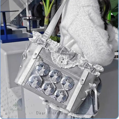 Bolsa Ita Japonesa Y2K para Mujer – Bonito Bolso de Hombro Transparente Lolita, Bolso Cruzado Grande de Exhibición DIY, Cartera de Moda Kawaii para la Escuela, Viajes y Uso Diario