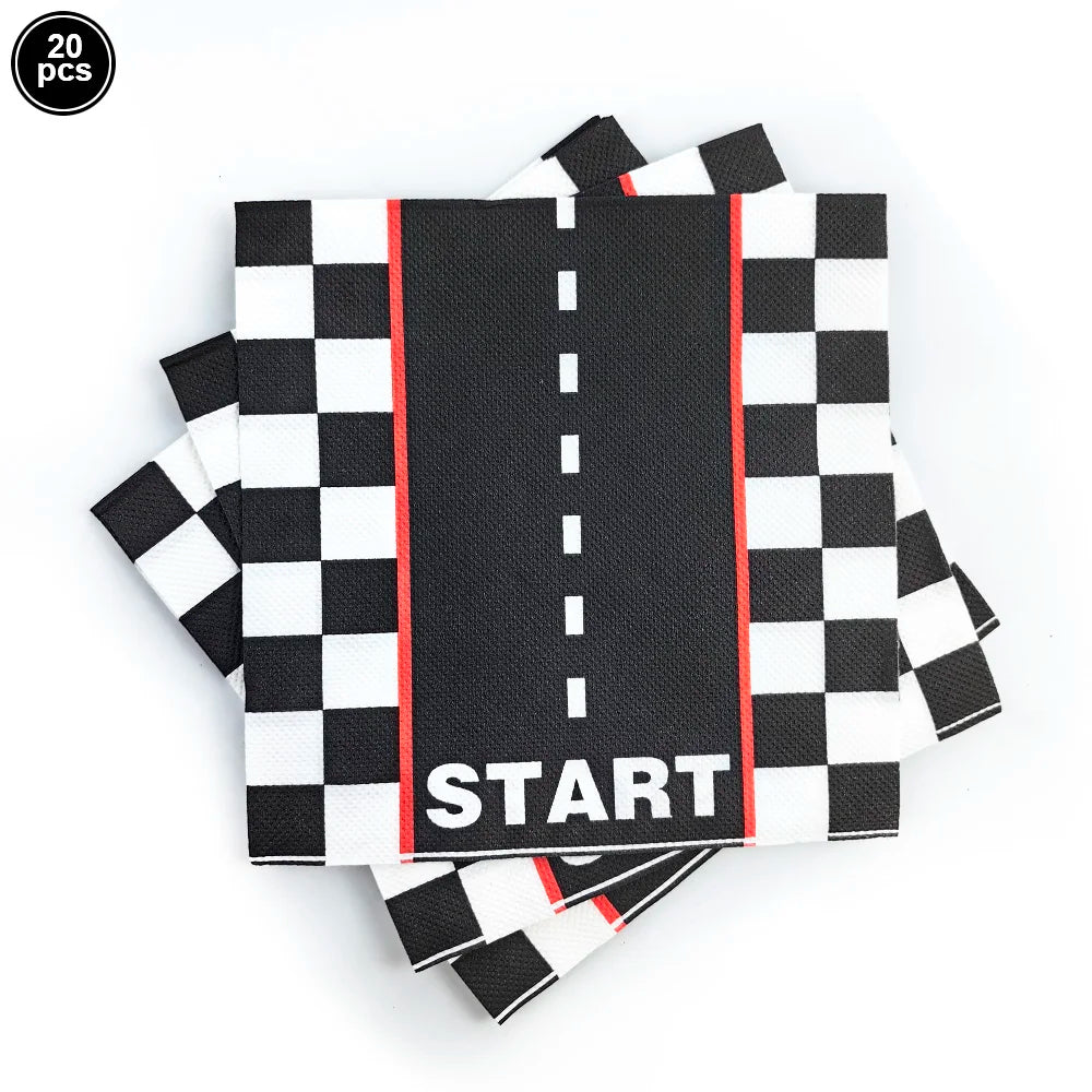 Racing Car Birthday Party Decorations – Race Car, Tire Wheel, Traffic Cone & Checkered Balloons for Kids' Racing-Themed Parties